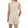 thumbnail image 5 of Iaqnaocc Two Piece Sets for Women Dressy Casual Womens Short Sets Vintage Floral Print Square Neck Sleeveless Womens Tops and Shorts Summer Outfits Vacation Outfits for Women Blue M, 5 of 5