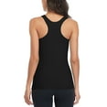 thumbnail image 6 of Women's Square Neck Tank Tops Cotton Racerback Camisole With Shelf Bra, 2-Packs, 6 of 7