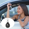thumbnail image 6 of Uxcell Leather Key Fob, Genuine Leather Keys Cover Portable Key Fob Air Tag Holder for Keys ID Key Cards, Black 3 Pack, 6 of 6