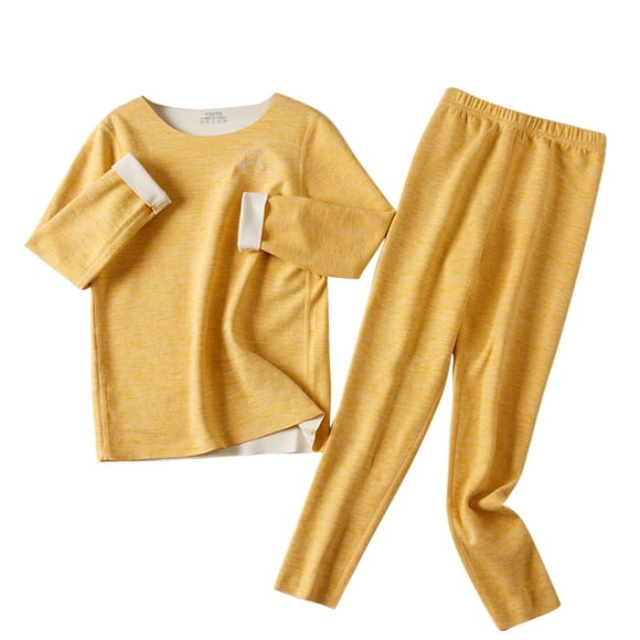 Odeerbi 4-16 Años Niño Niña Pijama Suave de Manga Larga Johns Conjunto de Ropa Interior Térmica Para Dormir Conjunto de Pijama