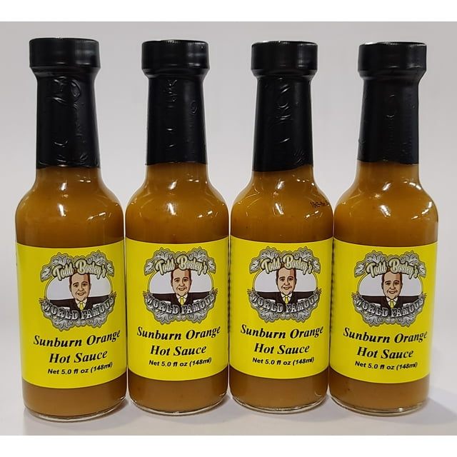 Todd Bosleys World Famous Sunburn Orange Hot Sauce 4 Pack 