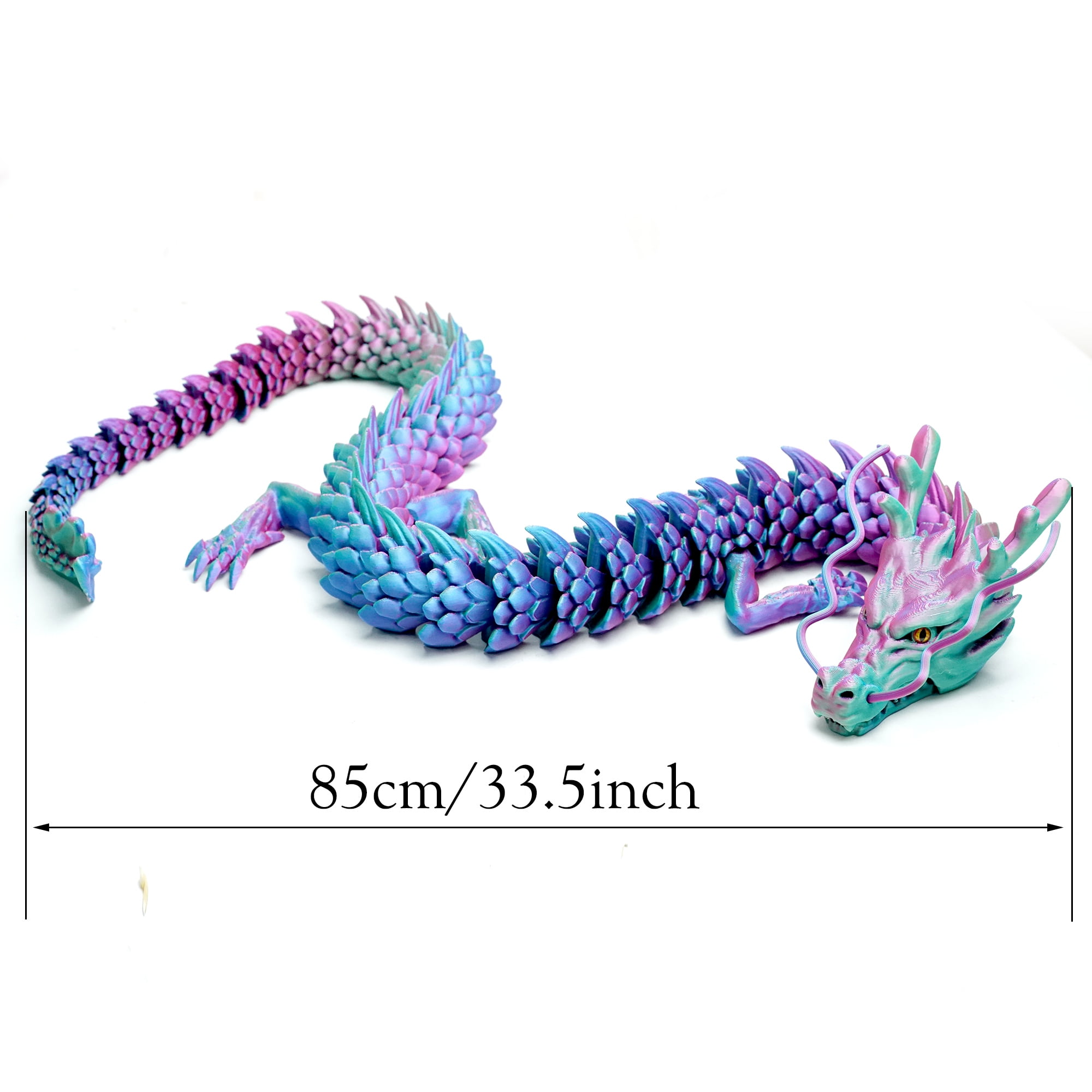 33.5inch Super Large 3D Printed Dragon Models,Flexible Joint Animal lacertid Figurines, 3D Printing Stuff Cheap,Stress Relief, Fidget restlessness, ADHD Toys, Surprise Fantasy Gifts