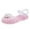 Pink, variant on Piuwrlz Children's Versatile Peep Toe Sandals Girls Jelly Sandals Shoes Lace-Up Breathable Jelly Sandals Gold Size 2.5 Years