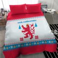 thumbnail image 4 of Luxembourg Christmas Bedding Set with Red Lion Crest and Snowflake Pattern TS04, 4 of 7