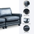thumbnail image 4 of BUIORD 76" Loveseat Sofas and Couches, Pets Friendly Leather 2-Seater Couch with Rolled Arm, Upholstered Sofa with Removable Back Cushion , Modern Couches for Living Room, Black, 4 of 9