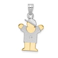 thumbnail image 1 of 14k Yellow and White Gold Two-tone AA Diamond Kid Pendant Length 25mm, 1 of 2