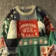 thumbnail image 3 of Suéter de manga larga con diseño de bloque de Color, suéter suelto Retro, Harajuku, moda urbana, pareja, nuevo, otoño e invierno, navidad, 3 of 4
