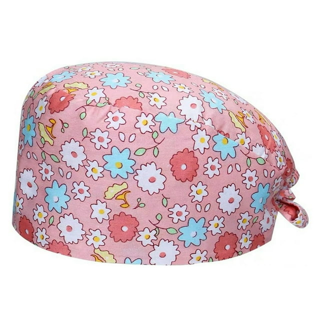 Casquette Bouffante Réglable en Coton à Motif Floral et Absorbant la Transpiration