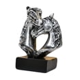 thumbnail image 4 of Figura de cabeza de caballo doble, estatua de caballo, bendición, recuerdo, adorno de mesa para Negro Plata, 4 of 9