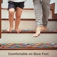 thumbnail image 3 of Non Slip Carpet Stair Treads for Wooden Steps Indoor, 4 Pack Bohemia Stair Runners Covers Staircase Step Rugs Stair Mats for Kids Elders and Dog, 3 of 6