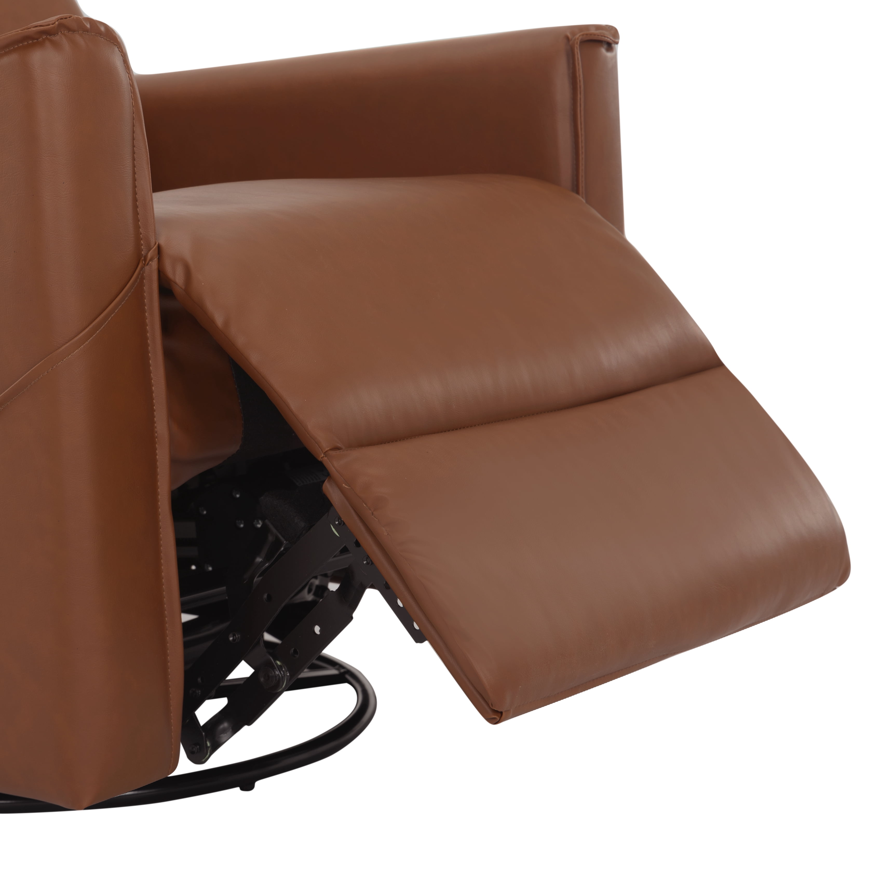 Gewnee 29.13"Power Rocking Recliner Chair,360°Swivel Recliner Chair with USB & Type-C Ports,Adjustable Reclining Positions,PU Swivel Recliner for Living Room,Office,Bedroom.Brown