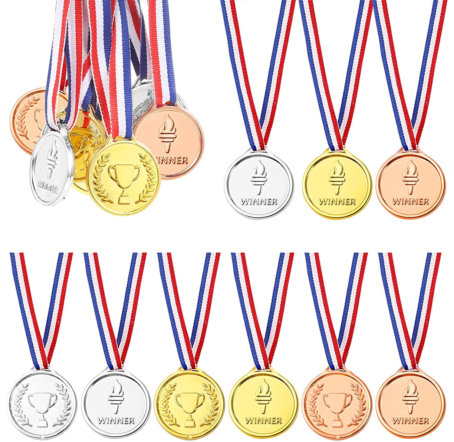 Party Favors and Awards Pllieay 2 Inch Winner Medals Gold Award Medals Gold Prizes for Sports Competitions 