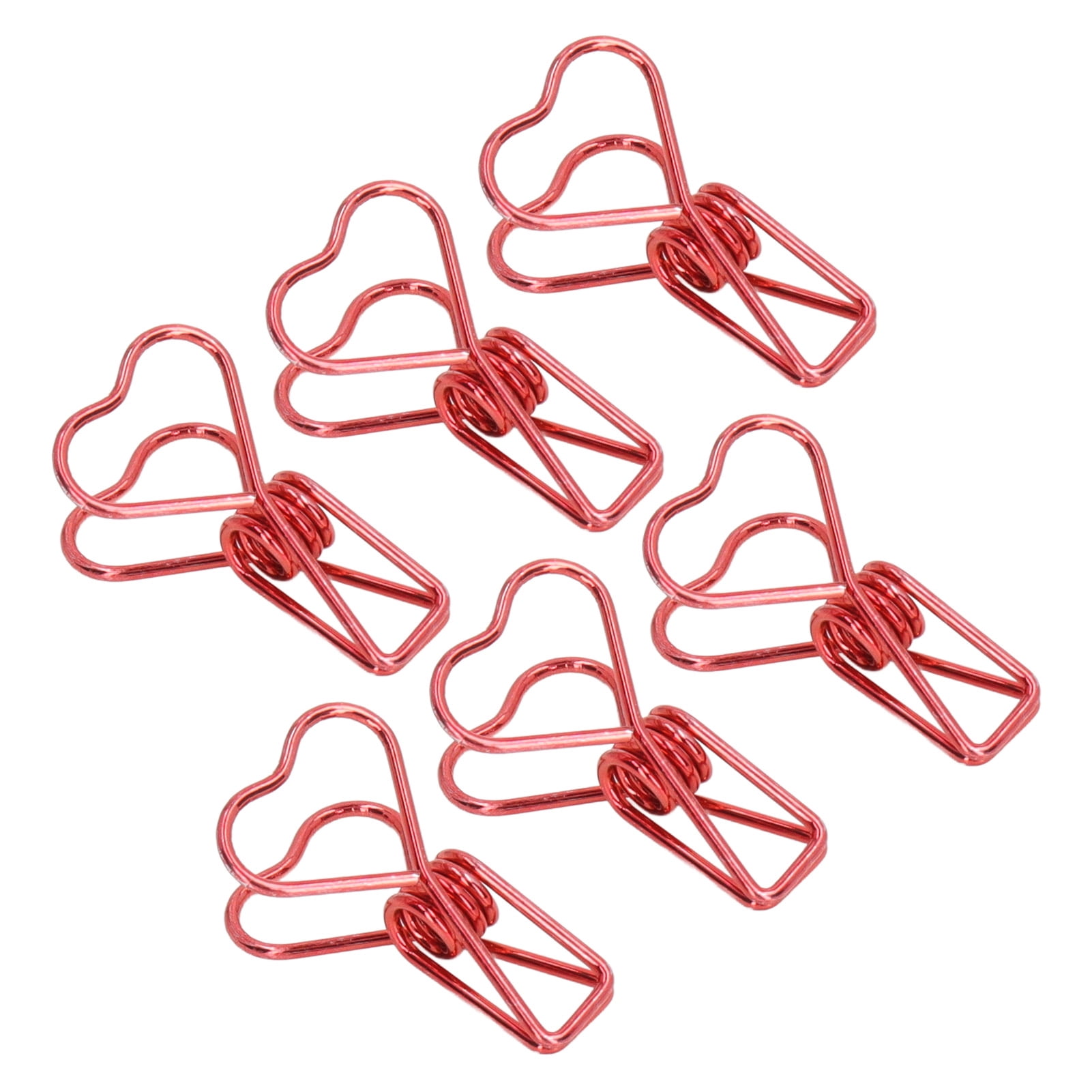 Yajisi 100Pcs Metal Heart Shape Hollow Binder Clips for Office Documents, Certificates, Tickets, Small Paper Clamps, Red