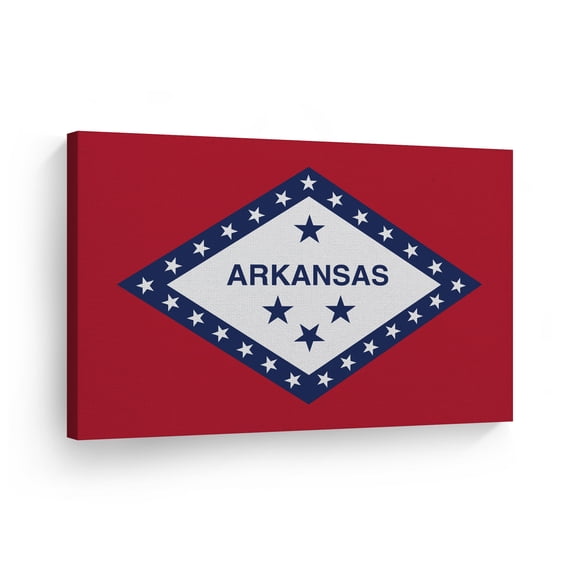 Smile Art Design Arkansas State Flag CANVAS PRINT State Capital of USA Flag Canvas Wall Art US State Flag Wall Art Home Decoration Living Room Dorm Office Decor Ready to Hang Made in USA 30x40