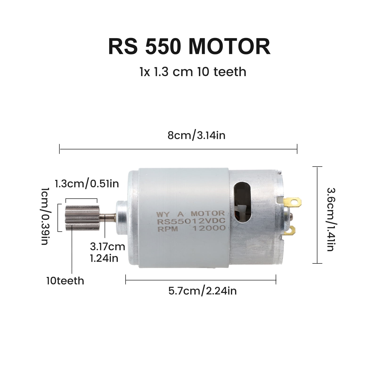 Johnson Electric RS-550 Motor Replacement Motor 12V 21000RPM High