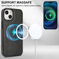 thumbnail image 3 of Decase for iPhone 15 Plus Flip PU Leather Back Cover with 2-in-1 Detachable Magnetic Wallet with 5 Card Slots Compatible Mag-Safe and RFlD Blocking Kickstand and Wireless Charging,Black, 3 of 7