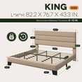 thumbnail image 7 of Einfach King Bed Frame, Platform Bed Frame with Panel Upholstered Fabric Headboard, Beige, 7 of 7