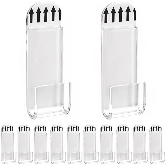 No Drill Vinyl Record Wall Mount Display Shelf,Clear Acrylic Vinyl Holder,Wall Mount Album Storage Shelves,Self Adhesive Wall Hangers Holder,for Home Office Living Room Decor 18 Pcs