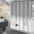 thumbnail image 3 of Santa Shower Curtain Christmas Winter Snow Grey Holiday Shower Curtains for Bathroom, Simple Merry Christmas Tree Fabric Cloth Bath Decor Set with 12 Hooks, 72x72 inch, 3 of 6