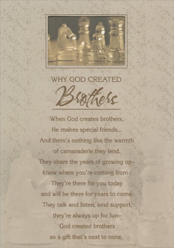 Happy Birthday Brother Religious Designer Greetings Why God Created Brothers Religious Birthday Card For  Brother - Walmart.com