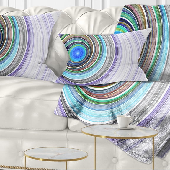 Designart Endless Tunnel Purple Ripples - Abstract Throw Pillow - 12x20