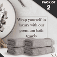 thumbnail image 2 of Halley Bath Towels 2-Pack - 100% Turkish Cotton Ultra Soft, Absorbent Bathroom Towels - Machine Washable - Grey, 2 of 10