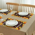 thumbnail image 3 of Ensemble de 4 Sets de Table d'Hiver Feuilles d'Érable Joyeuses de l'Action de Grâce Récolte Automne Durables en Lin 12 X 18 Pouces pour Cuisine Salle à Manger, 3 of 5