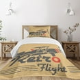 thumbnail image 3 of Ambesonne Vintage Airplane Quilted Bedspread Set 2 Pcs, Retro Emblem, Twin Size, Sand Brown Vermilion, 3 of 6