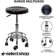 thumbnail image 3 of Banco Multifuncional Taburete Giratorio Aciento De Espuma Suave con Ruedas Redondo Banco De Trabajo Silla Giratoria con Reposapiés De Altura Ajustable para Oficina Salón SPA Tatuajes, 3 of 5