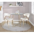 thumbnail image 3 of Jie Dining Chair, Upholstered Dining Chairs, Kitchen Chairs for Dining Table, Dining Chairs Set of 2 (White Faux Leather), 3 of 6