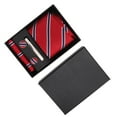 thumbnail image 2 of Corbata clásica de poliéster a rayas para hombre, fácil de combinar, duradera y para negocios., 2 of 14