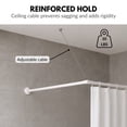 thumbnail image 4 of Wall Mounted Adjustable L-Shaped Corner Bathtub Curtain Rod 37" to 71"L - Width 31.5" White, 4 of 9