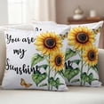 thumbnail image 2 of Yellow Sunflower Outdoor Pillow Covers 20x20 Set of 2,Waterproof Patio Throw Pillowcase Protectors,Butterfly Sunshine Farmhouse Country Decorative Pillow Shams Cushion Covers for Seat Bed Couch Sofa, 2 of 8