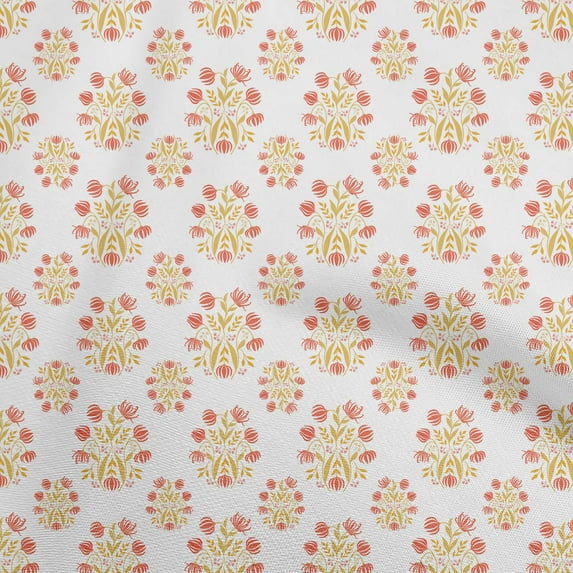 oneOone Georgette Viscose Orange Fabric Block Quilting Supplies Print Sewing Fabric By The Yard 42 Inch Wide-9W