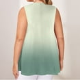 thumbnail image 5 of USSUMA Tops for Women Trendy Women's Tank Tops Sleeveless V Neck Loose Plus Size Tops for Women Printed Gradient Elegant Tops Loose Shirt Business Green Up to 65% off Tank Top for Women Xxxxl, 5 of 5