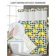 thumbnail image 4 of No Hook Cloth Fabric Shower Curtain with Snap in Liner, Lemon Yellow Waterproof Shower Curtains Set with See Through Top Window, Watercolor Fruit Black White Buffalo Plaid Bath Curtains 72"x72", 4 of 6