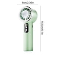 thumbnail image 3 of Linnome Portable Handheld Fan with Digital Display Turbine Cool Function USB Rechargeable for Office Home Adjustable Wind Speed 6.1x2.36x1.57in, 3 of 6