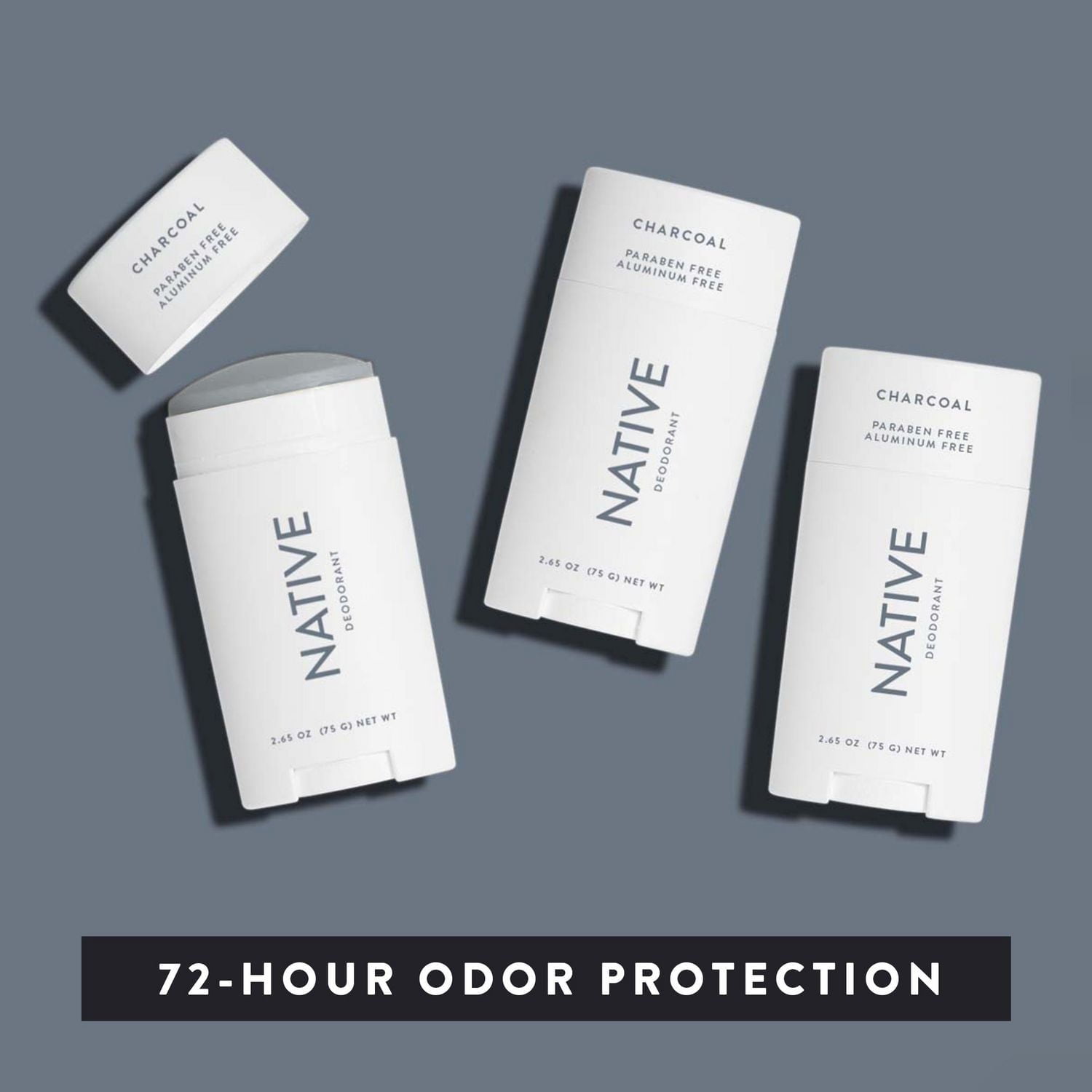 Native – Desodorisant sans aluminium, charbon 75g