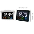 thumbnail image 2 of Colorful LCD Alarm Clock with Thermometer Table Bedside Alarms Bedside Alarms Date Temperature Meter Electronic Watch Bell Home White, 2 of 9