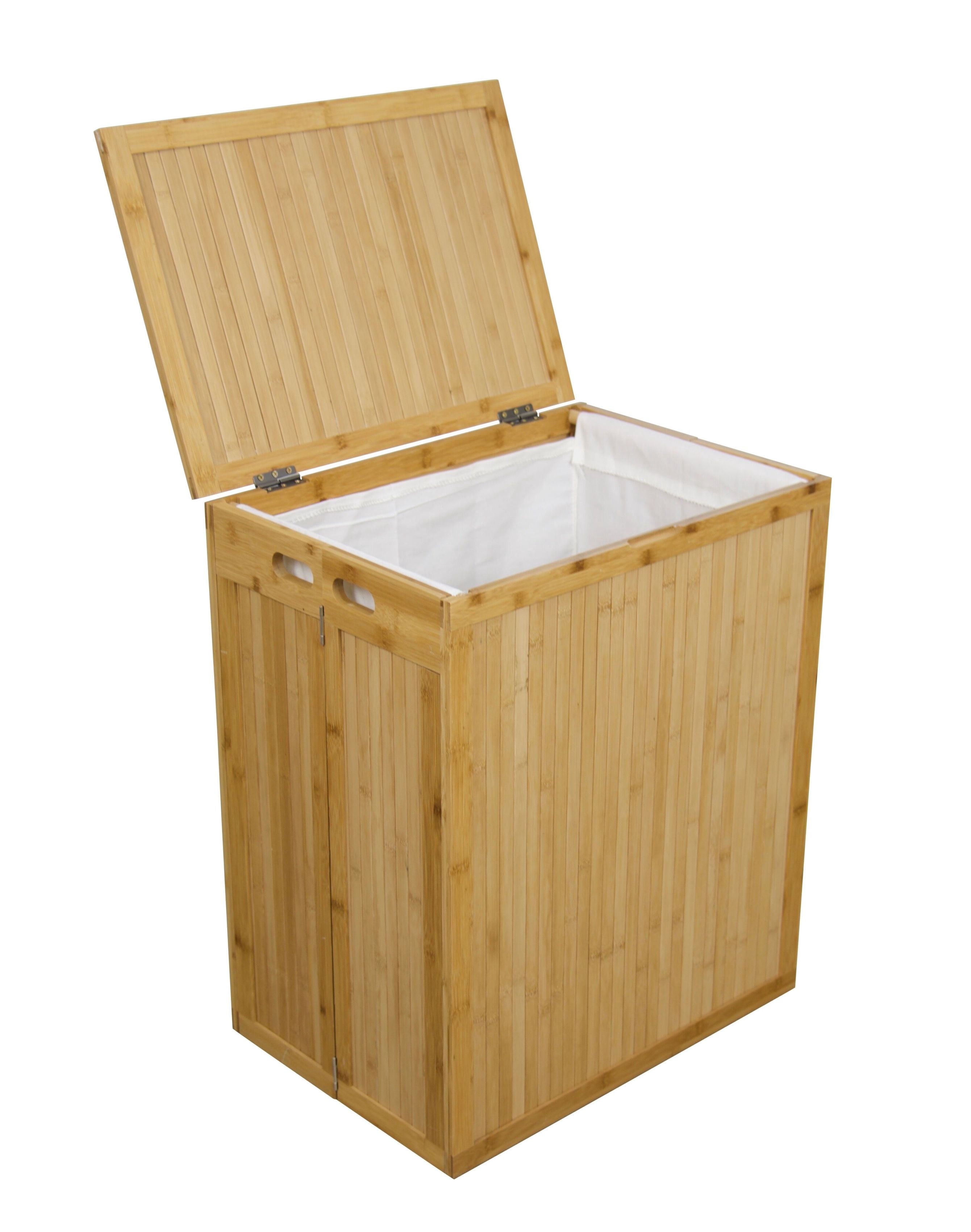 Eccostyle by CCL Solid Bamboo Folding Clothes Hamper with Removable Laundry Bag
