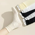 thumbnail image 2 of CoCozhu 3 Pairs Women's Cottagecore Fishnet Floral Lace Transparent Socks Balletcore Coquette Sheer Mesh Ruffle Slouch Socks, 2 of 7