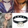 thumbnail image 3 of Nuevo collar de moda para cosplay Harajuku, punk rock, gótico, sexy, de cuero PU, con forma de corazón y pinchos redondos, gargantilla, accesorios para el cuerpo, 3 of 4