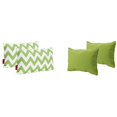 thumbnail image 1 of Noble House Marisol Chevron Coussin à Jeter Rectangulaire en Vert (Lot de 4), 1 of 16