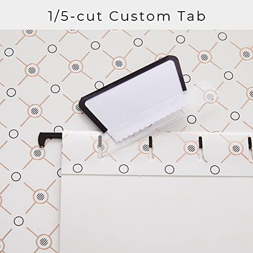 12 Pack Decorative Hanging File Folders Letter Size Rose Gold File Folder Pretty Hanging Folder Organizer for Filing Cabinet Office Home with 1/5-Cut Adjustable Tabs, 3 Black Foil Design