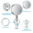 thumbnail image 5 of MINKUROW 4 Pieces Retractable Badge Holder Heavy Duty Badge Reels ID Holder with Keychain Ring Clip for ID Card Carabiner Key Card Work Badge, 5 of 7