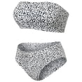 thumbnail image 4 of Bikini de dos piezas Agnes Orinda para mujeres, traje de baño de cintura alta, bandeau, sin hombros, talla 1X, blanco, 4 of 6