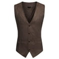 thumbnail image 4 of COOFANDY Men's Casual Suede Leather Vest Single-Breasted Vest Jacket, 4 of 6