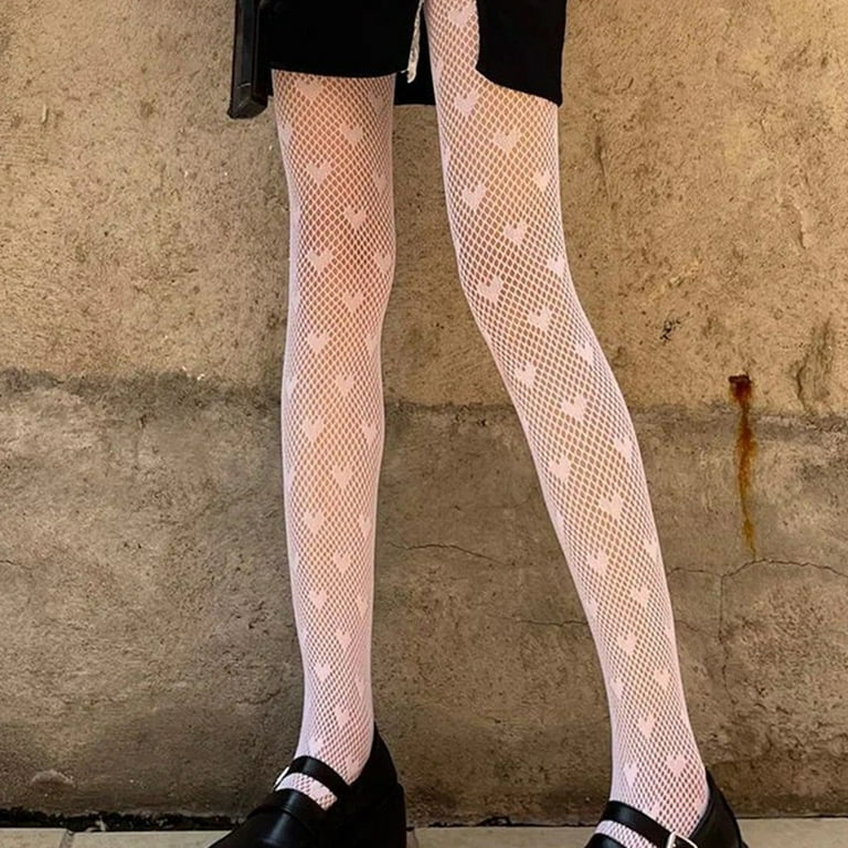 Spicy Girl Autumn Winter Hollow Lace White Stockings Pattern Japanese Jk  Sexy Woman Tights Mesh Nets Fishnet Pantyhose