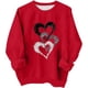 thumbnail image 1 of Sudadera sin capucha para niñas, cuello redondo, sudadera extragrande, estampado de San Valentín, manga larga, para niñas de 1 a 15 años, 1 of 8