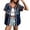 Navy, variant on Women's American Flag Button Down Shirt Patriotic USA Short Sleeve Shirts 4th of July Baseball Tee Top